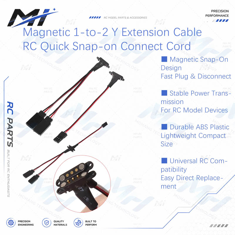 Drone Rc Drone - Magnetische 1-op-2 Y-verlengkabel JR-stekker snelkoppeling voor